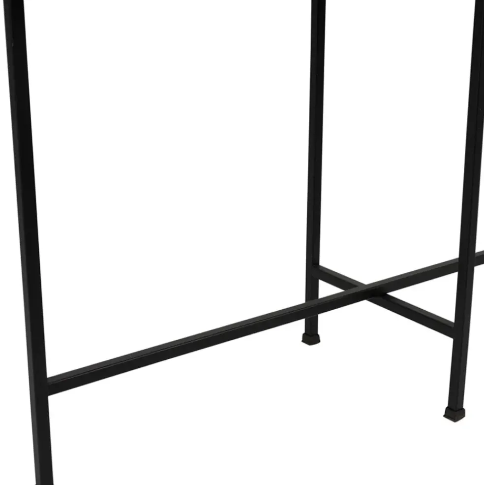 Console avec étagère en marbre et fer blanc et noir 100x30xh80cm - Eskela