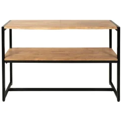 Console en acacia et pieds en fer noir - Brooklyn