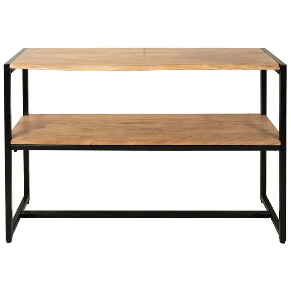 Console en acacia et pieds en fer noir - Brooklyn