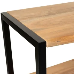 Console en acacia et pieds en fer noir - Brooklyn