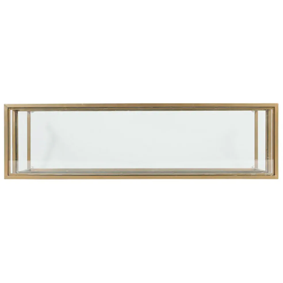 Console en fer et verre doré 120x33xh80.5cm - Eluminea