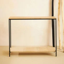 Console en manguier et fer noir 100x35xh80cm - Maderia