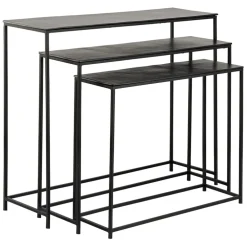 Console gigogne (x3) en fer noir - Felia