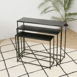 Console gigogne (x3) en fer noir - Felia