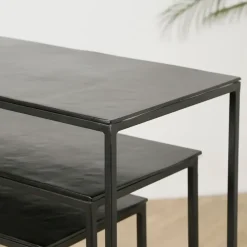 Console gigogne (x3) en fer noir - Felia