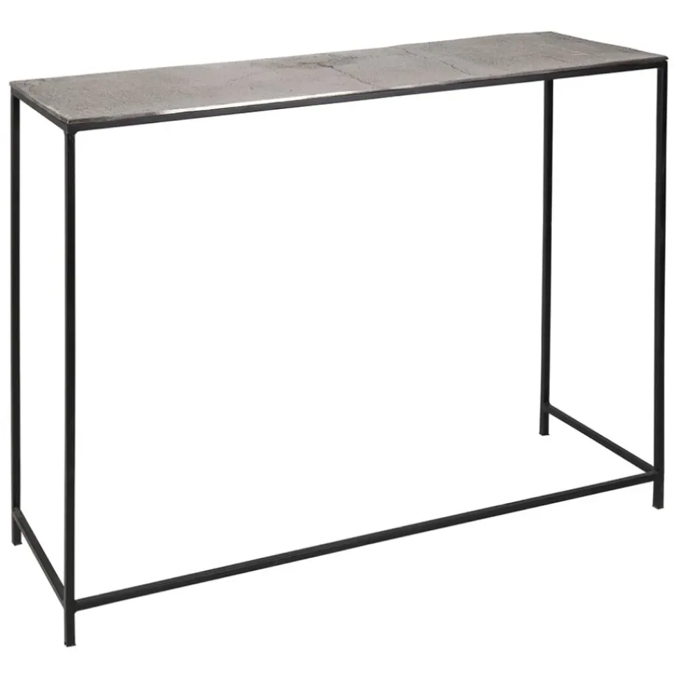 Console gigogne (x2) en fer argenté - Felia