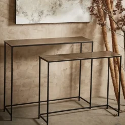 Console gigogne (x2) en fer doré - Felia