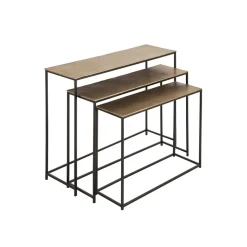 Console gigogne (x3) en fer doré - Felia