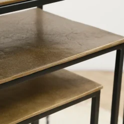 Console gigogne (x3) en fer doré - Felia