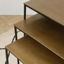 Console gigogne (x3) en fer doré - Felia