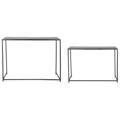 Console gigogne (x2) en fer noir - Felia