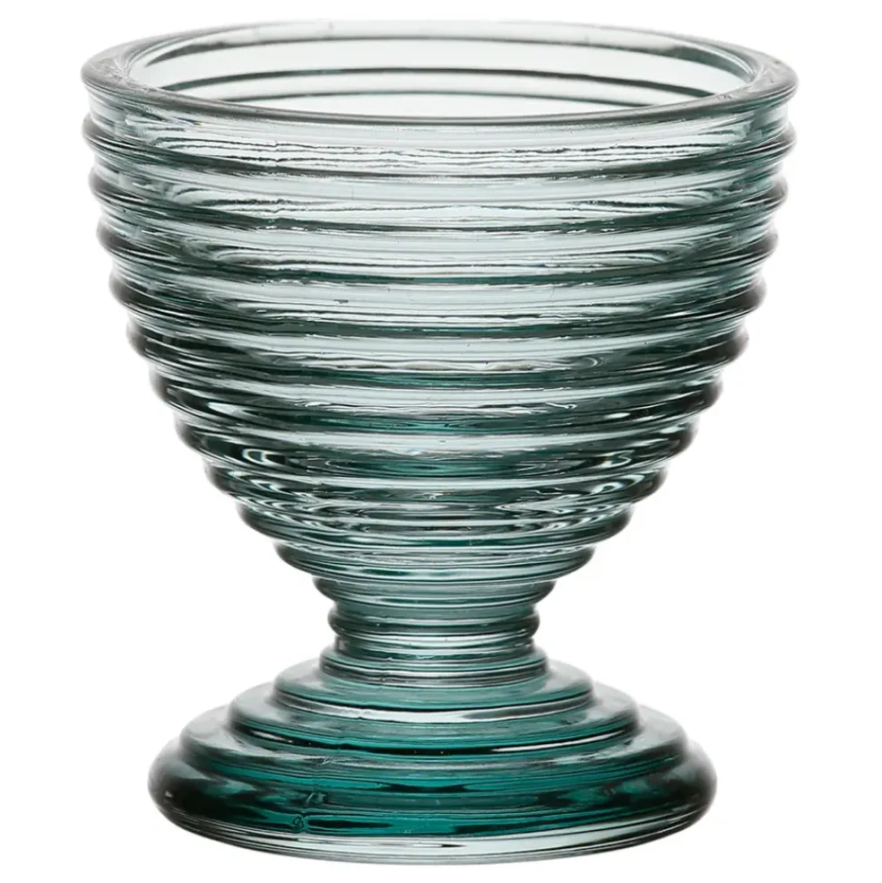 Coquetier en verre vert d'eau - Alphe