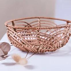 Corbeille (lot de 2 ) element naturel en rotin