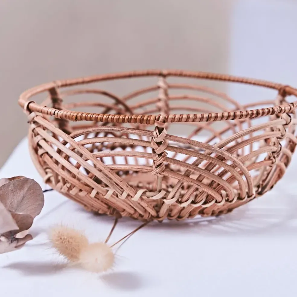 Corbeille (lot de 2 ) element naturel en rotin