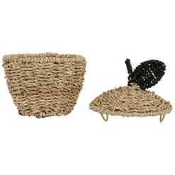 Corbeilles pomme avec couvercle x2 naturel en jonc de mer+fer - Sweet Dream