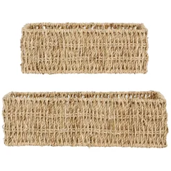 Corbeilles x2 rectangulaire en jonc de mer - borneo