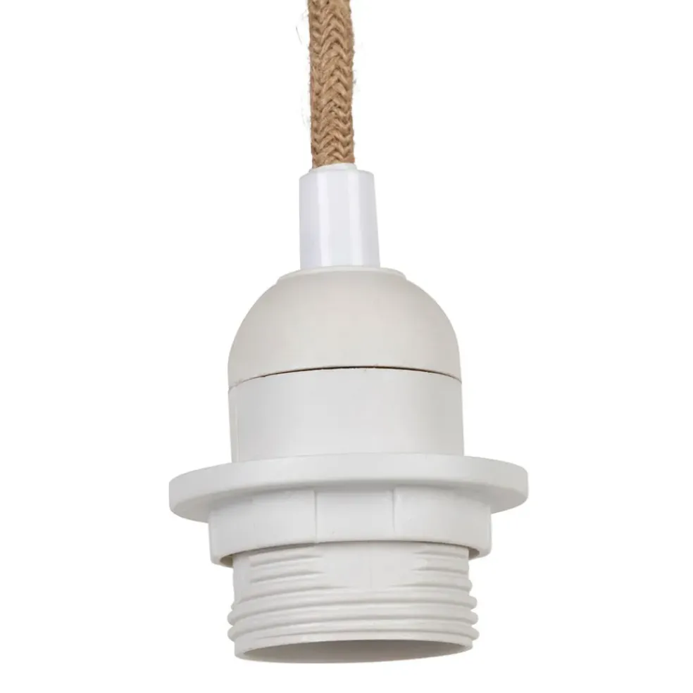 Cordon électrique avec interrupteur en tissu naturel et blanc 1.75m