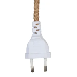 Cordon électrique avec interrupteur en tissu naturel et blanc 1.75m
