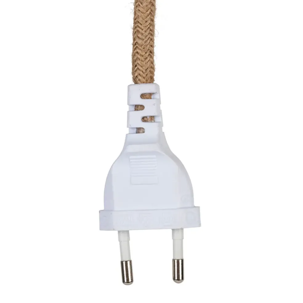 Cordon électrique avec interrupteur en tissu naturel et blanc 1.75m