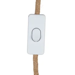 Cordon électrique avec interrupteur en tissu naturel et blanc 1.75m