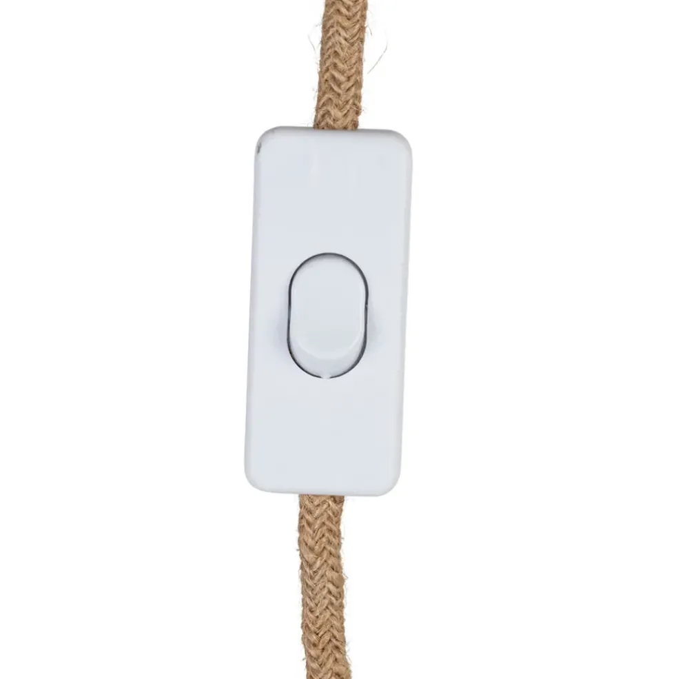 Cordon électrique avec interrupteur en tissu naturel et blanc 1.75m
