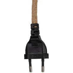 Cordon électrique avec interrupteur en tissu naturel et noir 1.75m