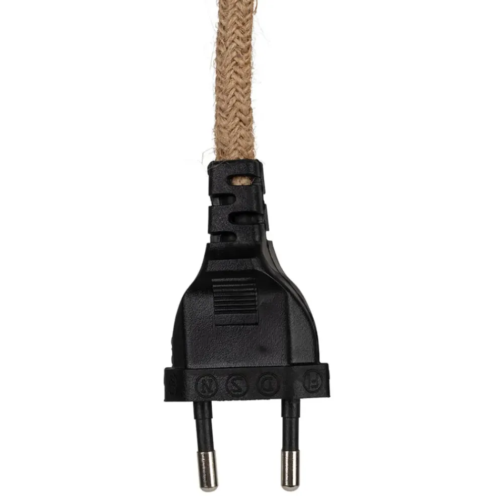 Cordon électrique avec interrupteur en tissu naturel et noir 1.75m