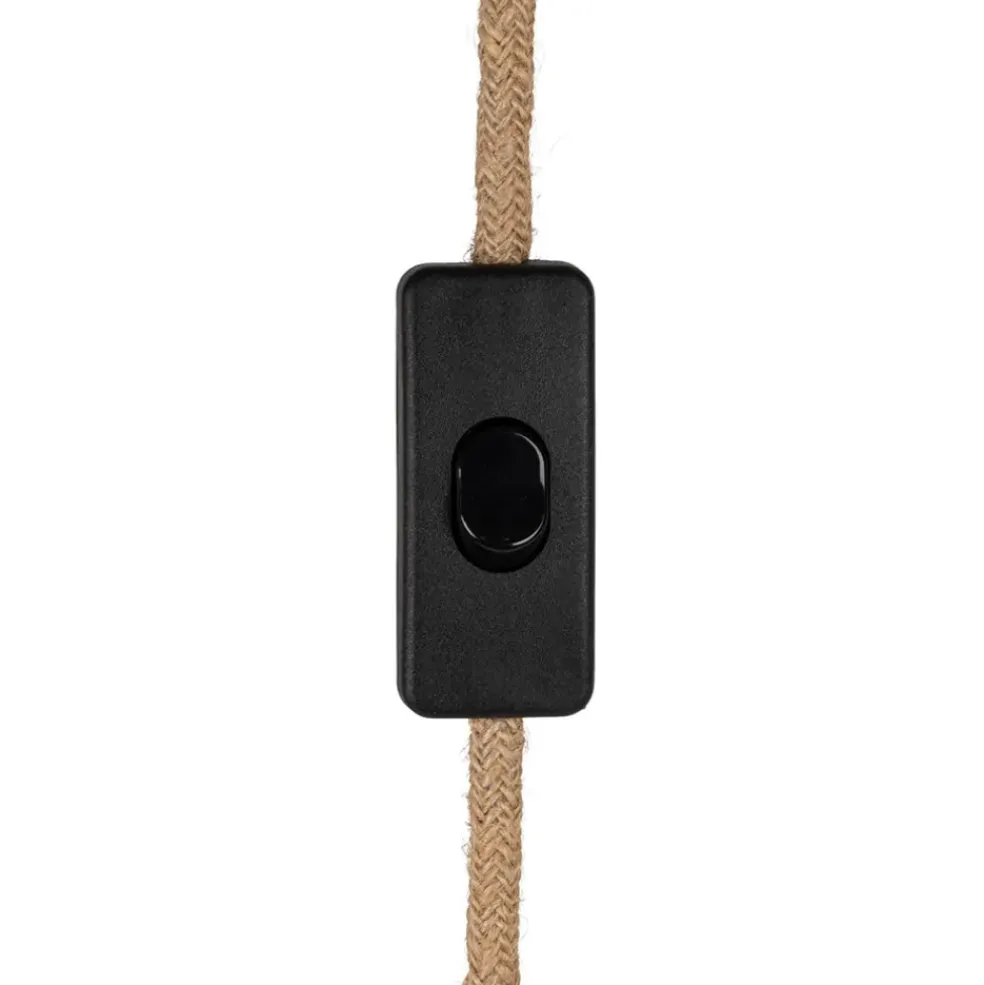 Cordon électrique avec interrupteur en tissu naturel et noir 1.75m