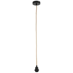 Cordon électrique en tissu naturel et noir pour suspension 80cm