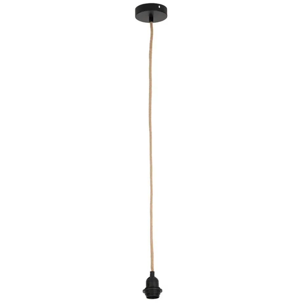 Cordon électrique en tissu naturel et noir pour suspension 80cm