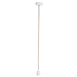 Cordon électrique en tissu naturel et blanc pour suspension 80cm