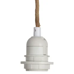 Cordon électrique en tissu naturel et blanc pour suspension 80cm