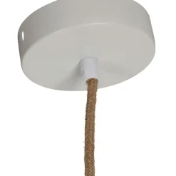 Cordon électrique en tissu naturel et blanc pour suspension 80cm