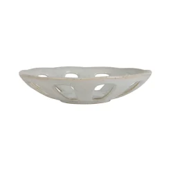 Coupe en grès blanc moucheté d23cm - Organic