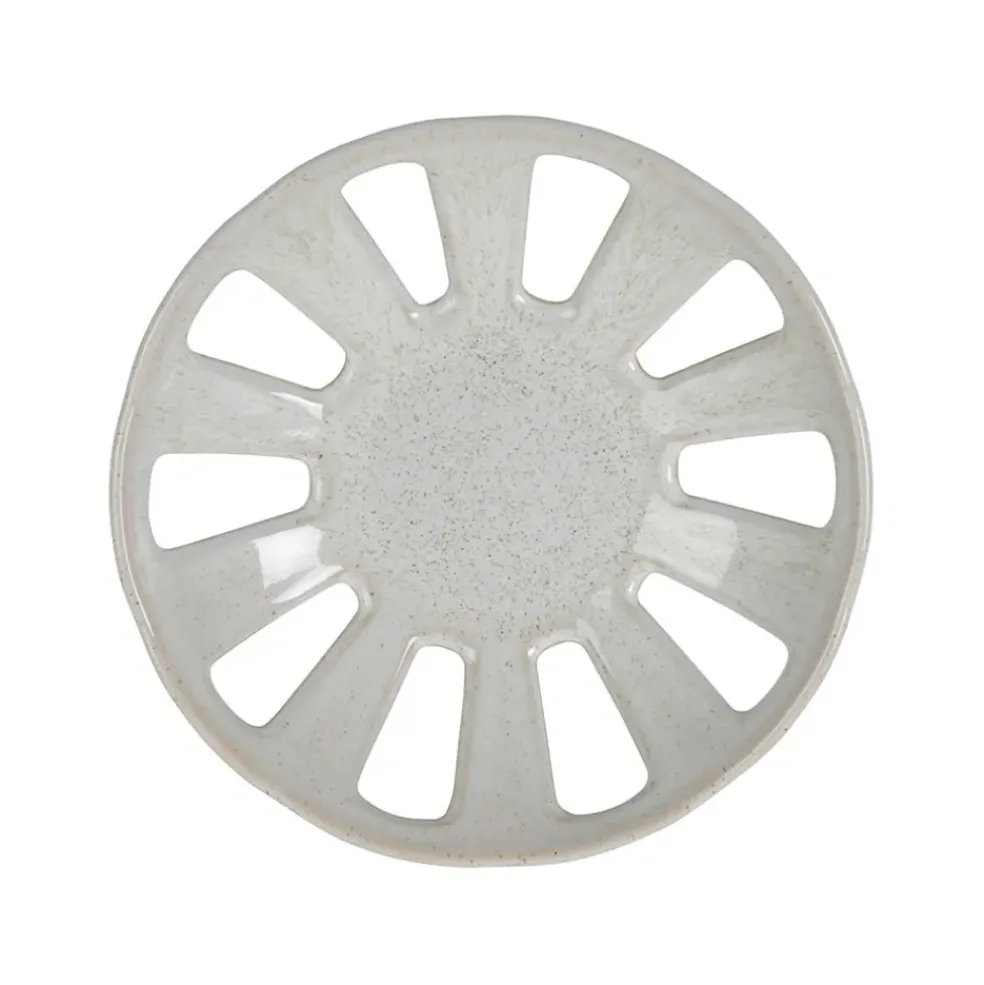 Coupe en grès blanc moucheté d23cm - Organic