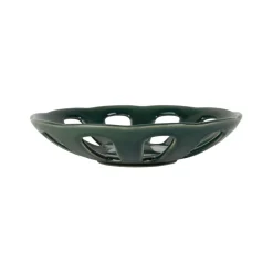 Coupe en grès émeraude moucheté d23cm - Organic