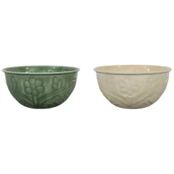 Coupelle en fer (x2) ivoire et sauge d14cm - Floraly