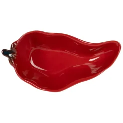 Coupelle en forme de piment en grès rouge 18x8.5cm