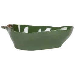 Coupelle en forme de piment en grès vert 18x8cm