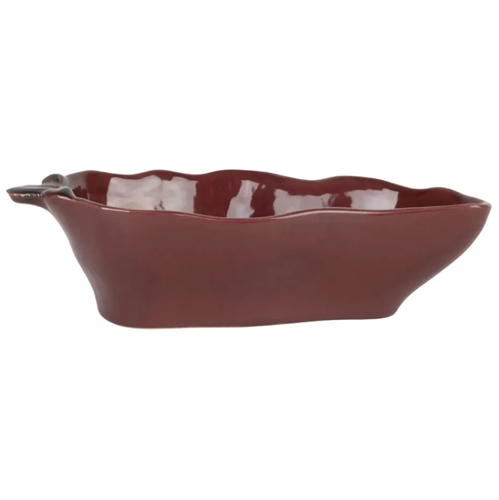 Coupelle piment en grès aubergine 18x8.5cm
