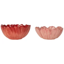 Coupelle (x2) dahlia en dolomite fuchsia et rose d13/d12cm