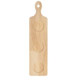 Coupelles x3 en grès rayées émeraude et blanc avec planche d11cm - Alaria