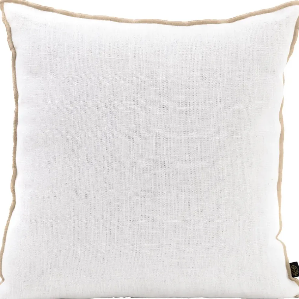 Coussin chennai blanc 45x45cm en lin lave