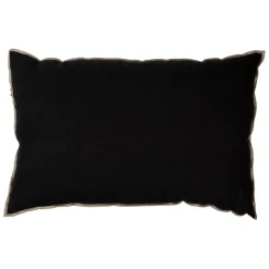 Coussin chennai noir 40x60cm en lin lave
