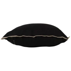 Coussin chennai noir 40x60cm en lin lave
