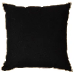 Coussin chennai noir 45x45cm en lin lave