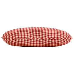 Coussin coeur en coton à carreaux rouge 40x35cm - Mamie