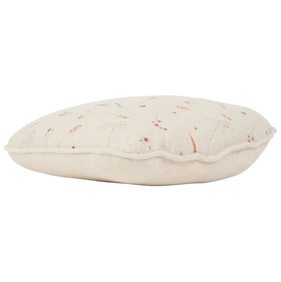 Coussin cœur en coton beige 40x35cm - Lucile