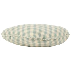 Coussin cœur en coton vichy sauge 40x35cm - Campagne