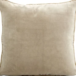 Coussin delhi craie 45x45cm en velour